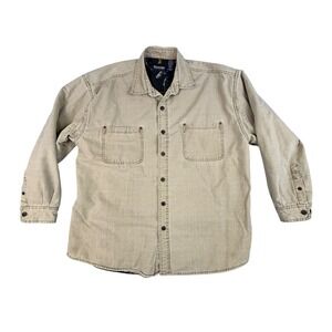 Wolverine Canvas Chore Jacket Mens XL Fleece Lined Fish Print Workwear Shacket